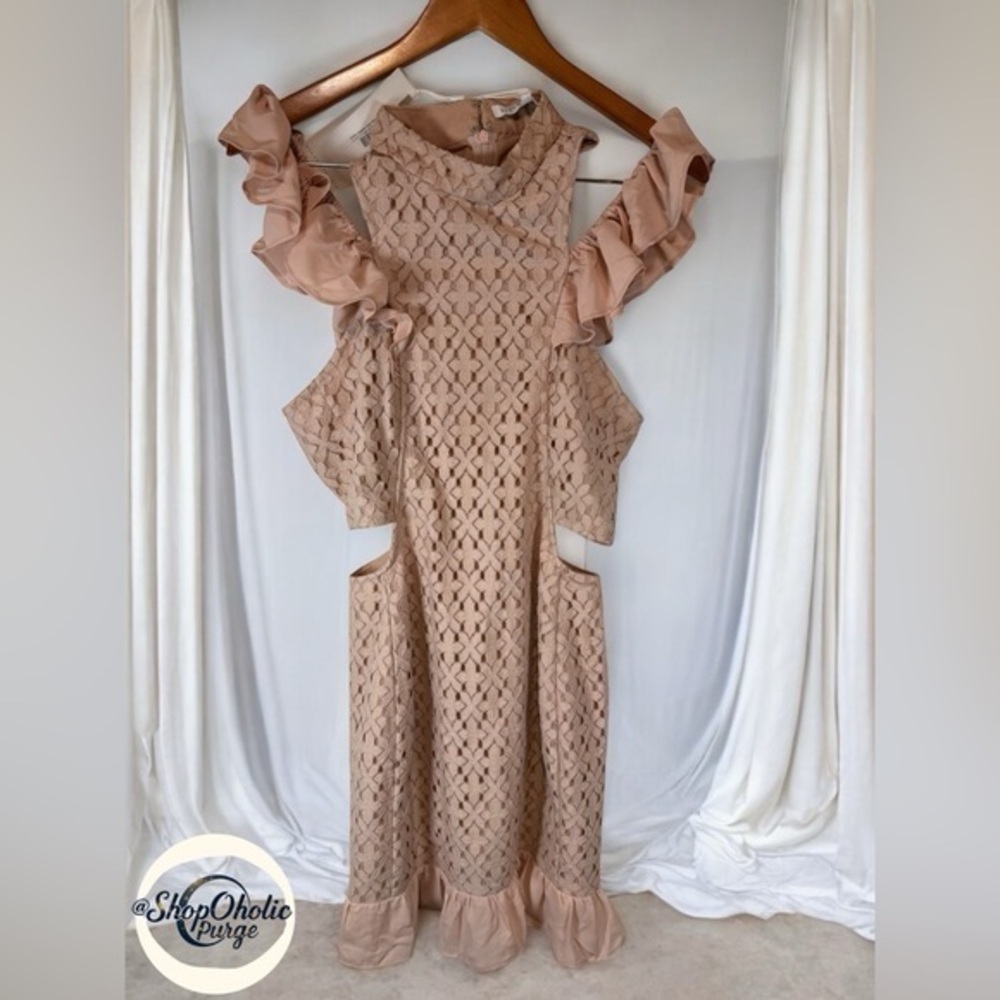 Anthropolgie endless Rose Dress Womens Ruffle Sleeve Lace Dress NWT Size M
